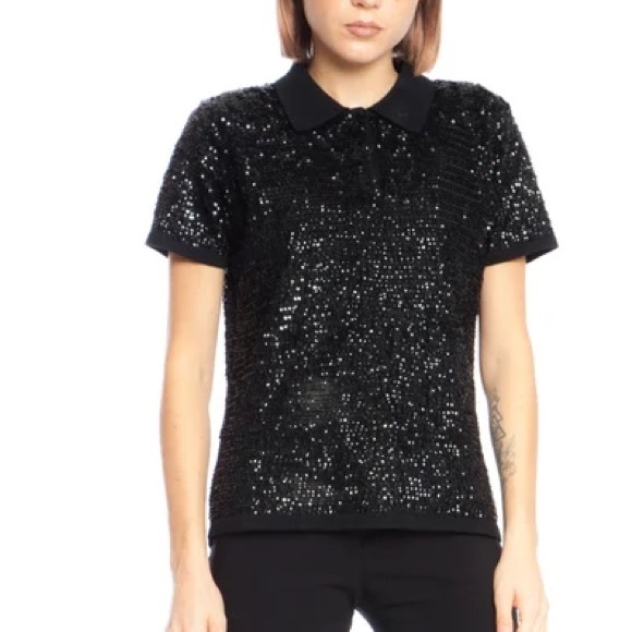 RALPH LAUREN 90s vintage polo sweater w/ black sequins and wool knit base M - Picture 4 of 16